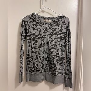 Camo zip up hoodie jacket